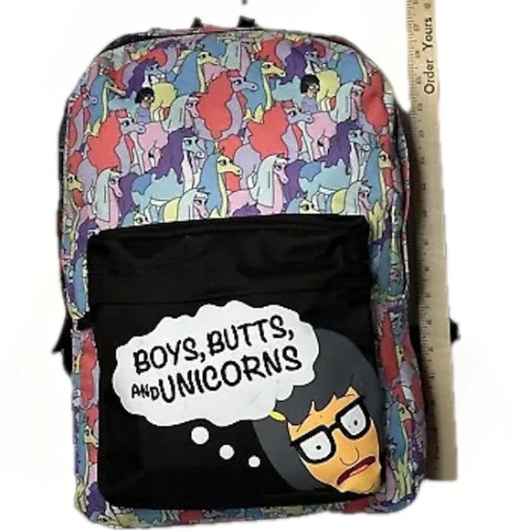 Bobs Burgers TINA Belcher BackPack School Book Boys Butts Unicorns HTF 2017! - Picture 3 of 16